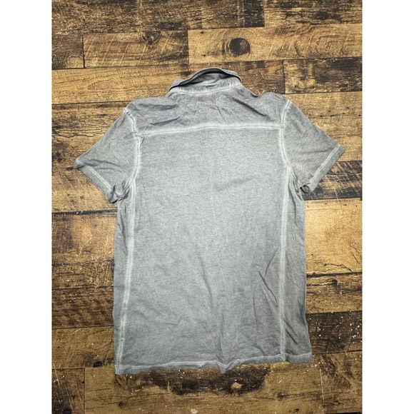 Rock & Republic Mens Gray Acid Wash Short Sleeve Polo Shirt Large RR141101 - Picture 6 of 8